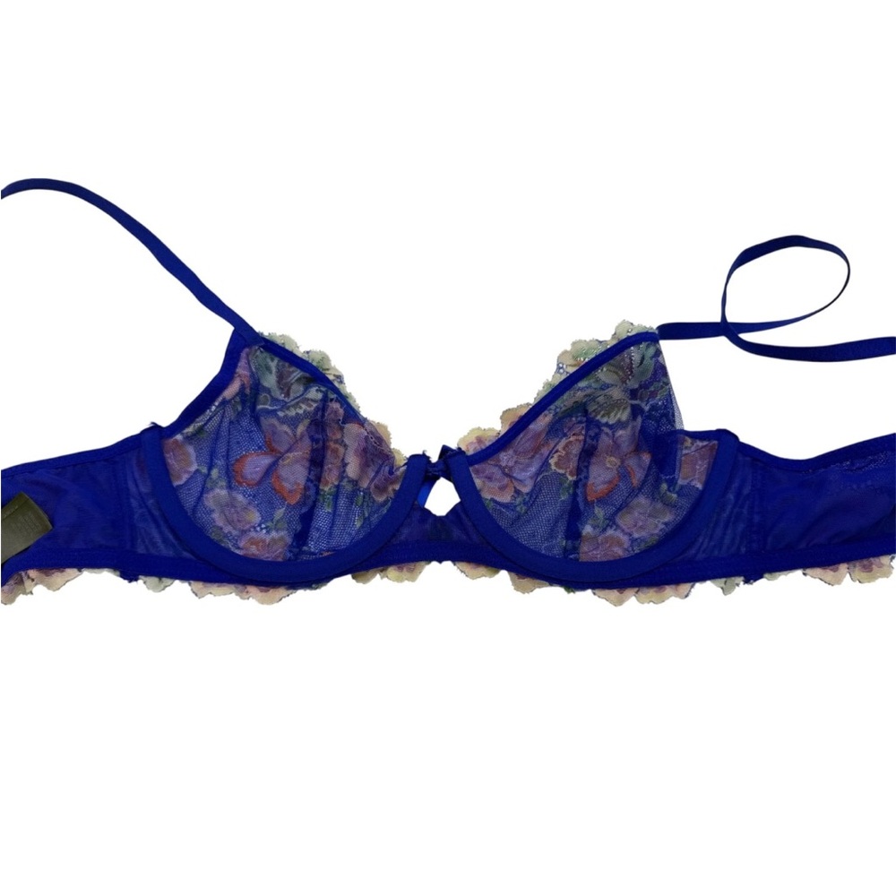 Savage X Fenty Sunchaser Lace Unlined Plunge Bra 32C - Picture 6 of 8